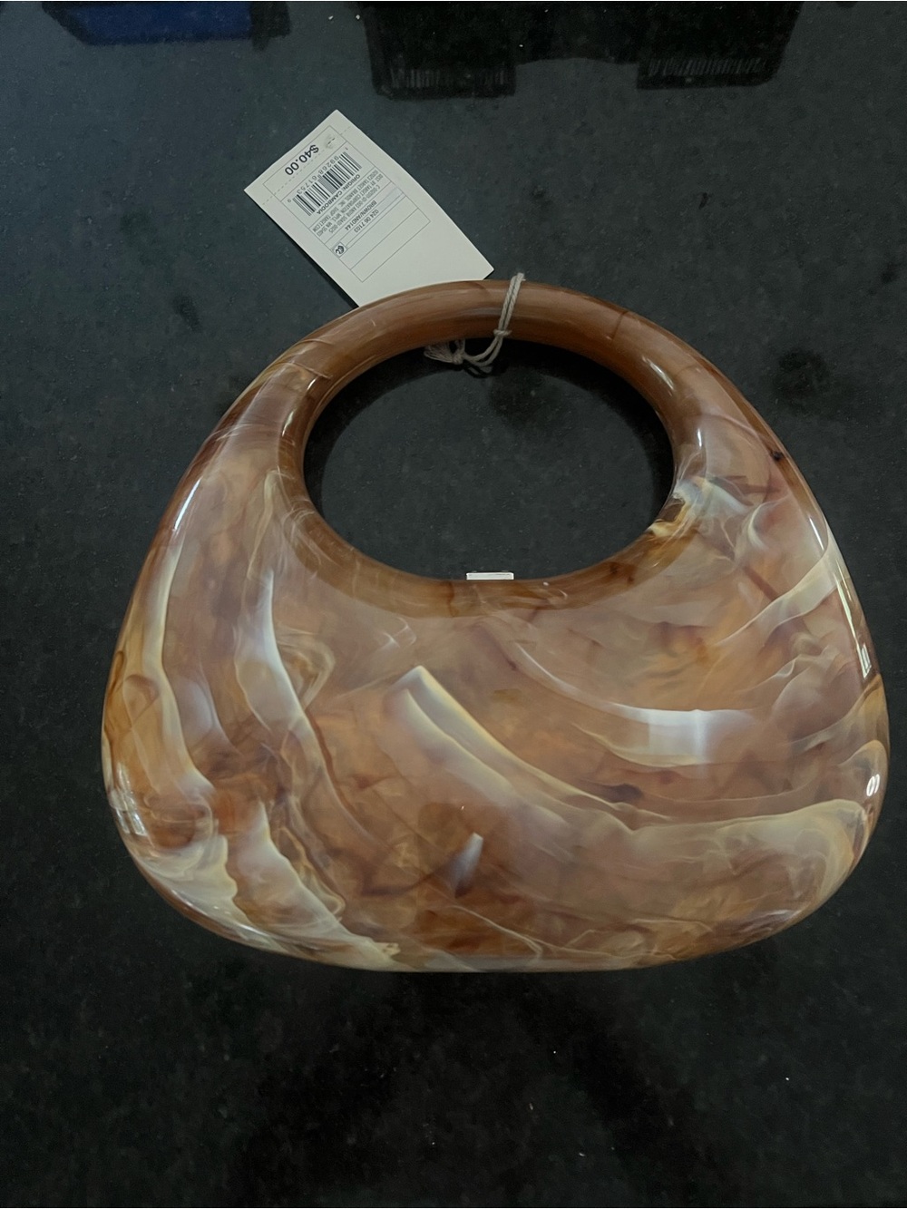 Target A New Day Acrylic Crescent Marble Minaudiere Clutch - Brown - Picture 6 of 13